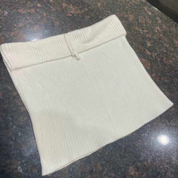 CELINE KNITTED TUBE TOP ON COTTON IVORY SZ SMALL PREPPY CHIC SEXY CELINE TOP - Picture 11 of 15